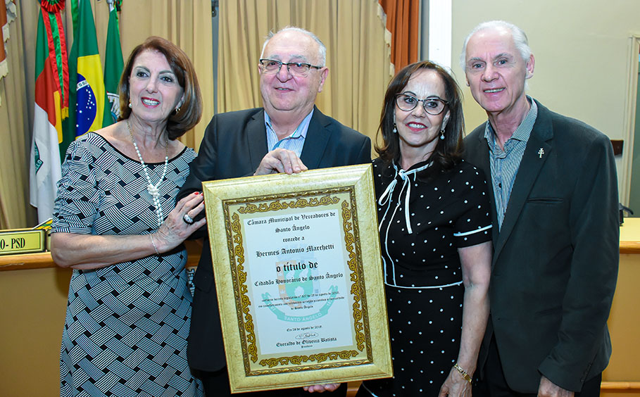 Hermes Antônio Marchetti recebe título de Cidadão Honorário da Câmara de Vereadores
