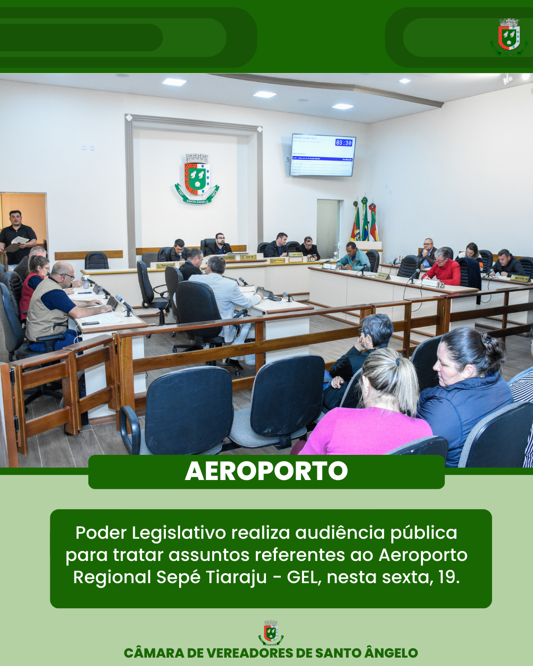 Legislativo realiza audiência pública para tratar assuntos referentes ao Aeroporto Regional Sepé Tiaraju - GEL