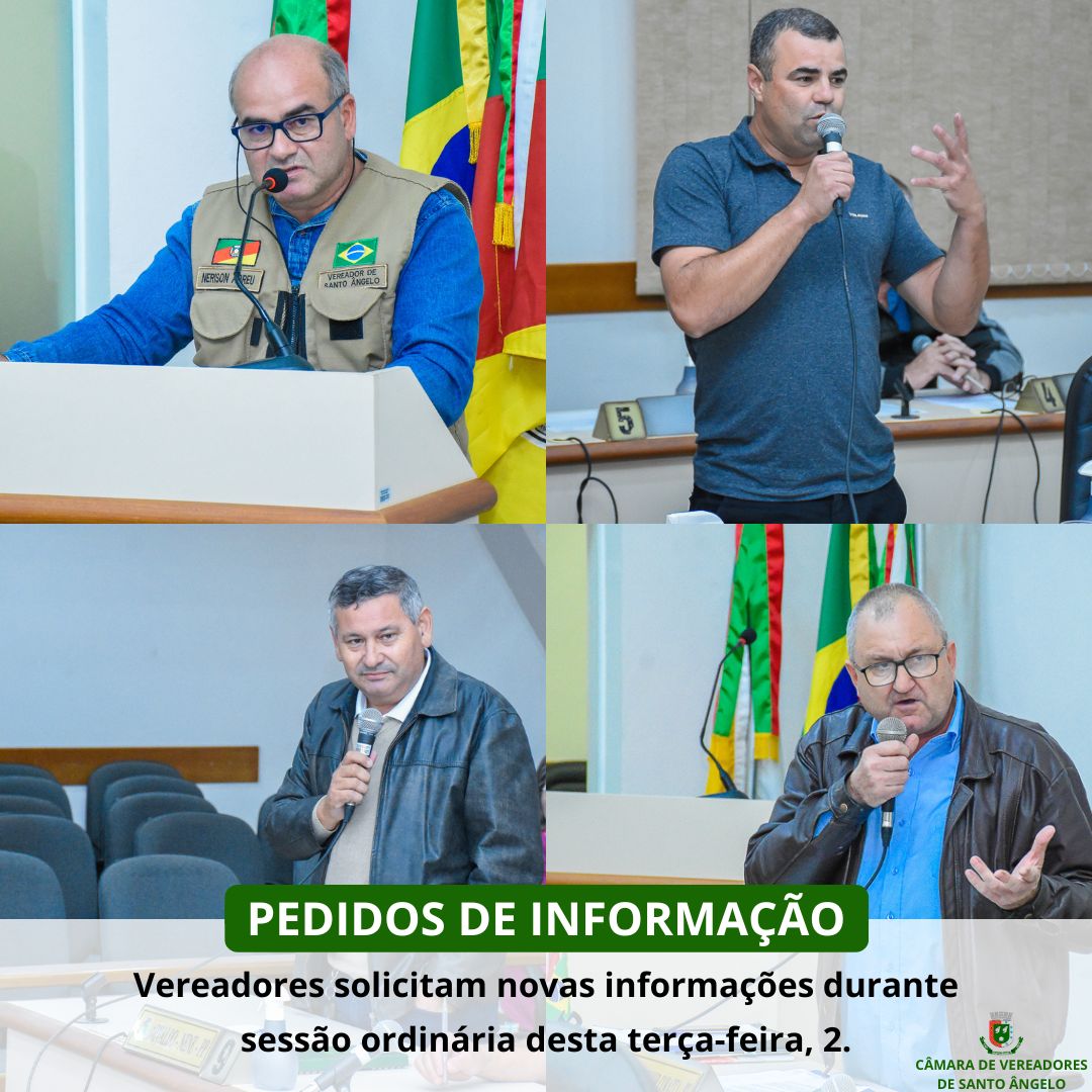 Confira os pedidos de informação colocados em pauta na Sessão Ordinária da última terça-feira