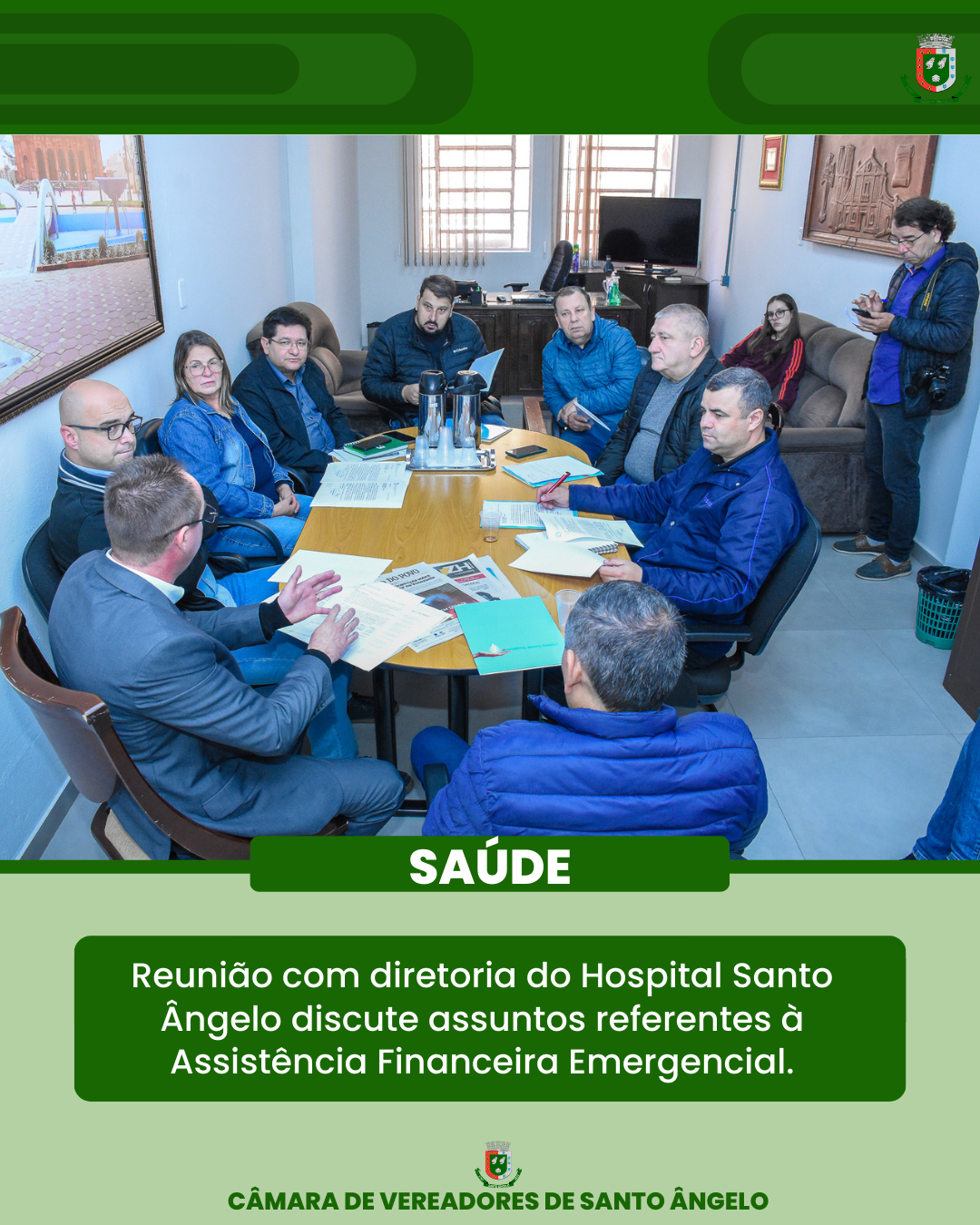  Diretoria do Hospital Santo Ângelo visita o Legislativo para discutir assuntos referentes à Assistência Financeira Emergencial 