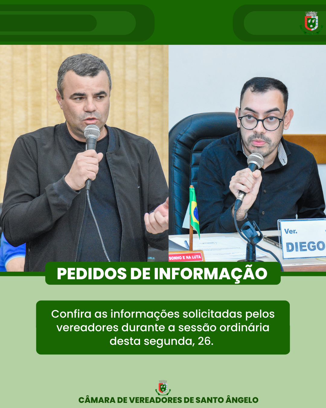 confira os pedidos de informação colocados em pauta esta semana