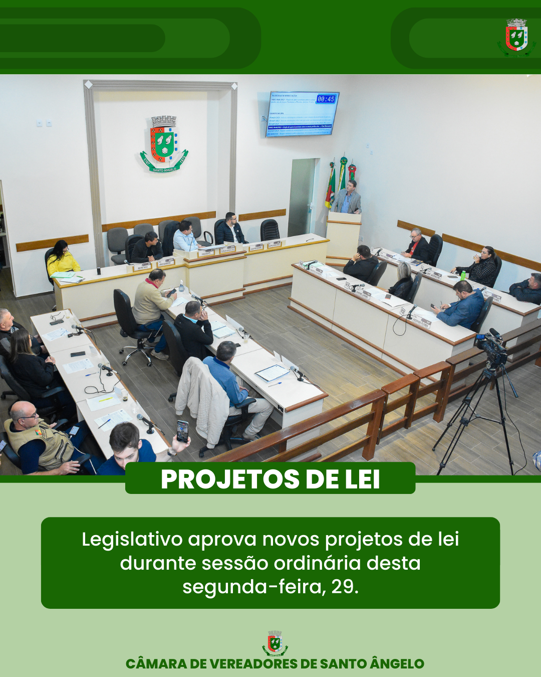 Confira os Projetos de Lei aprovados na Sessão Ordinária da última segunda-feira