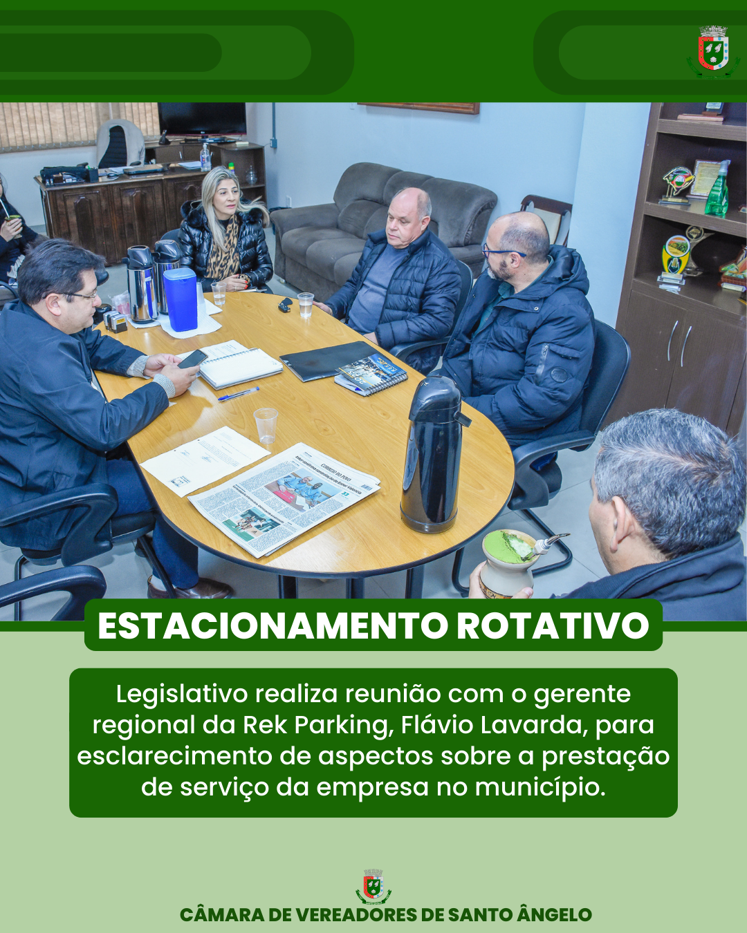 Câmara de Vereadores realizada reunião com o gerente regional da Rek Parking