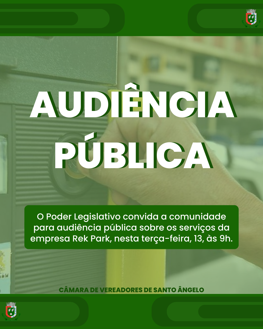  Câmara de Vereadores de Santo Ângelo realizará audiência pública nesta terça-feira, 13