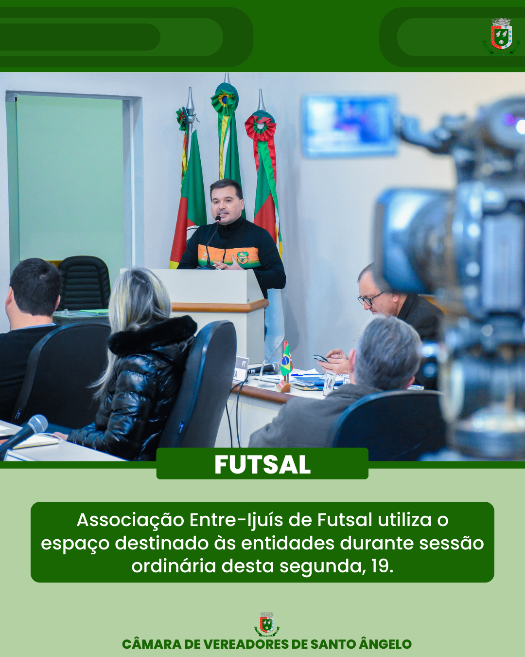 Alex Klaic representante da Associação Entre-Ijuís Futsal fez uso do espaço destinado às entidades