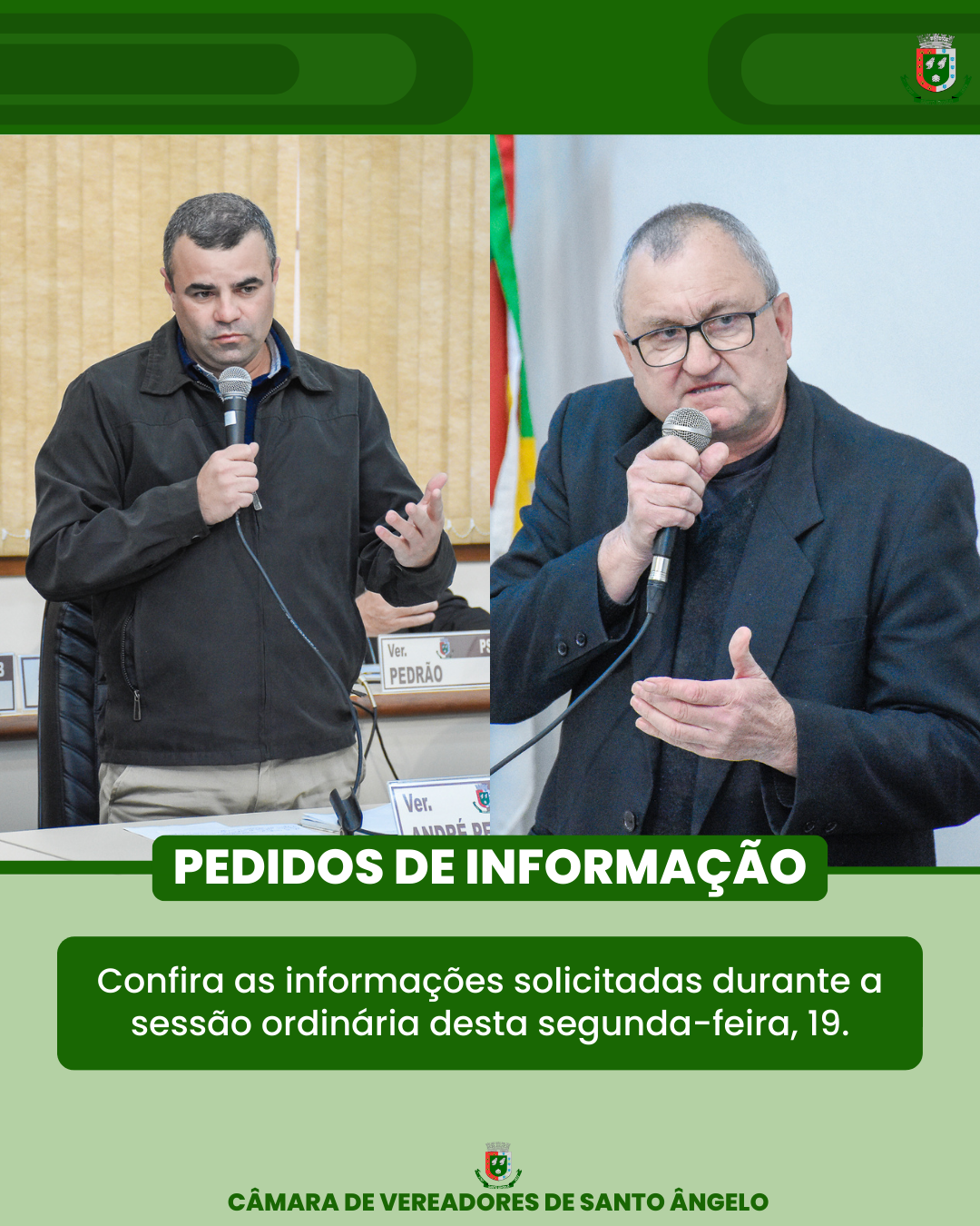 Confira os pedidos de informação que estiveram em pauta na Sessão Ordinária desta segunda-feira