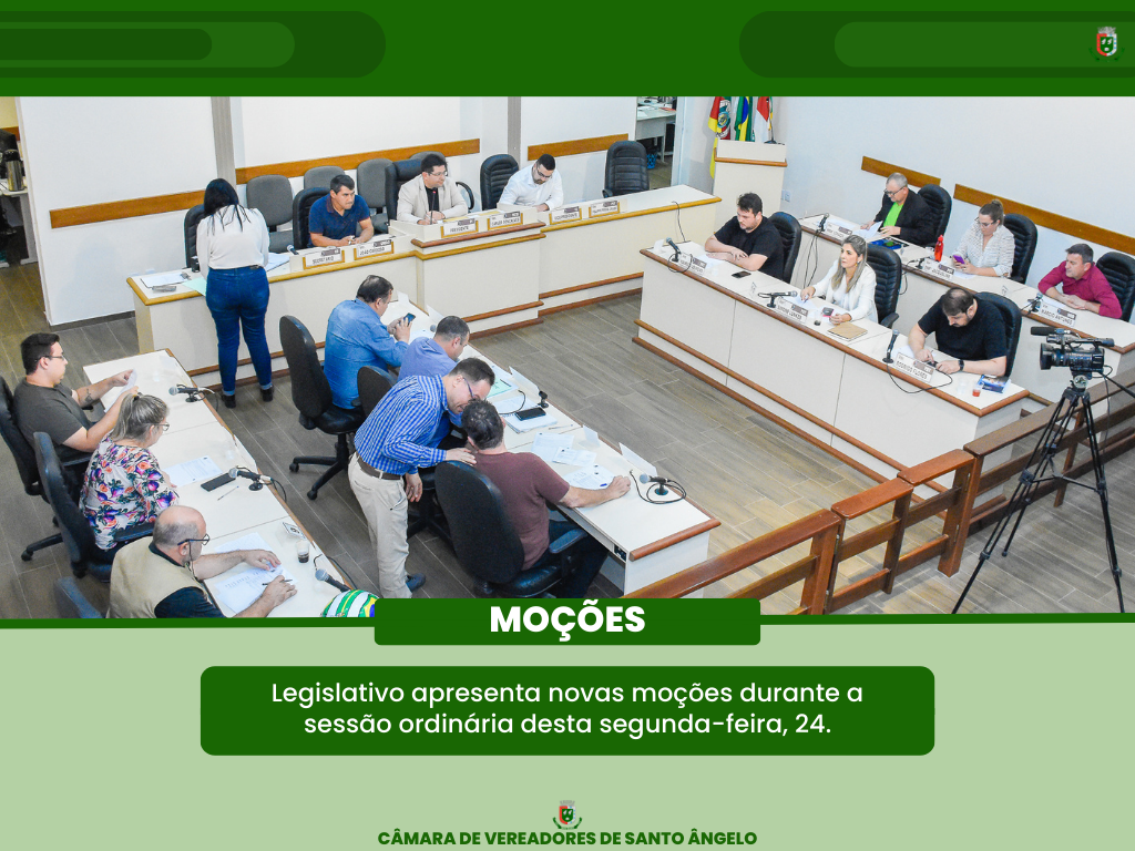 Vereadores apresentam duas moções durante Sessão Ordinária da última segunda-feira