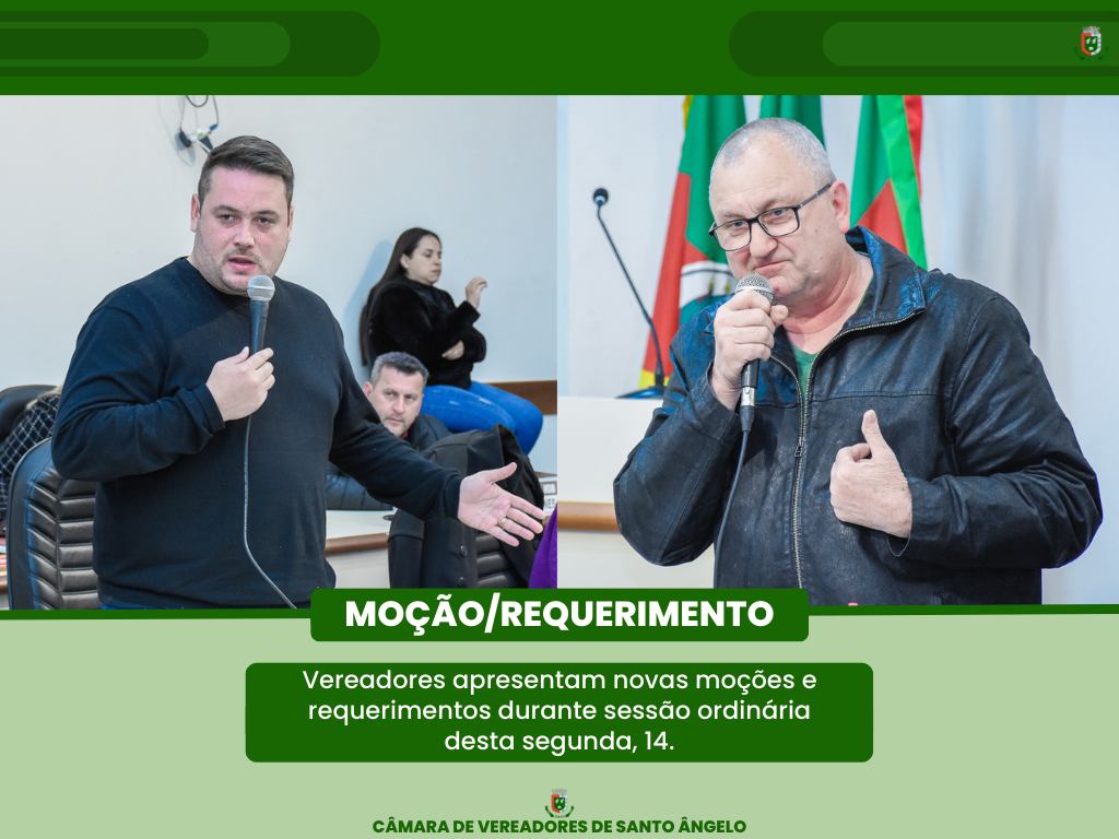 Moções e requerimentos também estiveram em pauta na última segunda-feira