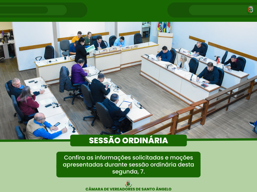 Confira as moções e pedidos de informação colocados em pauta na última segunda-feira