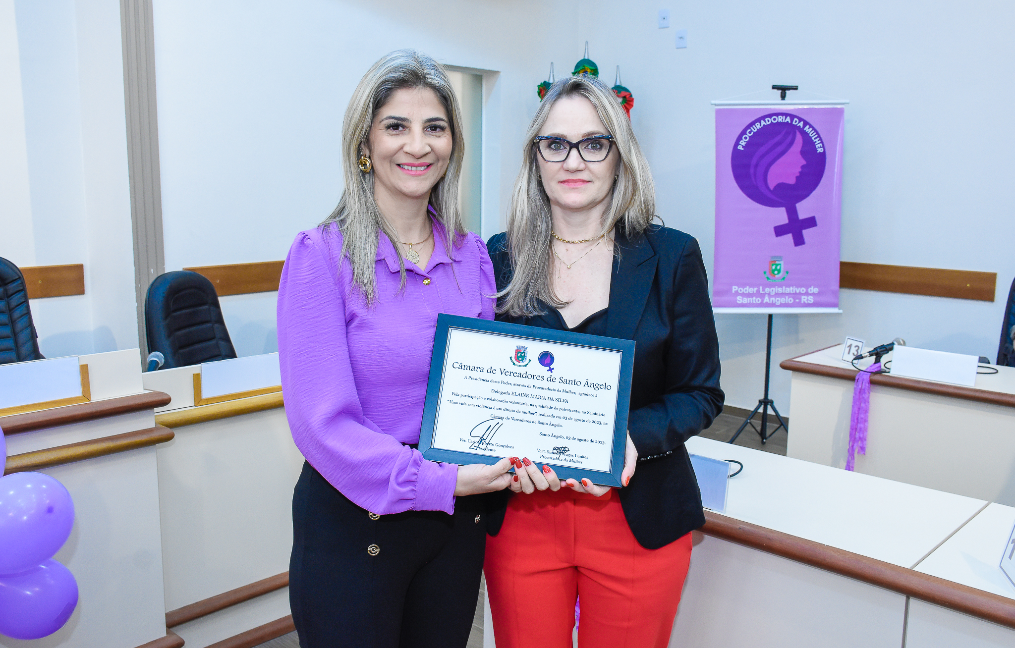 Procuradoria da Mulher através do Poder Legislativo realiza seminário sobre a campanha Agosto Lilás