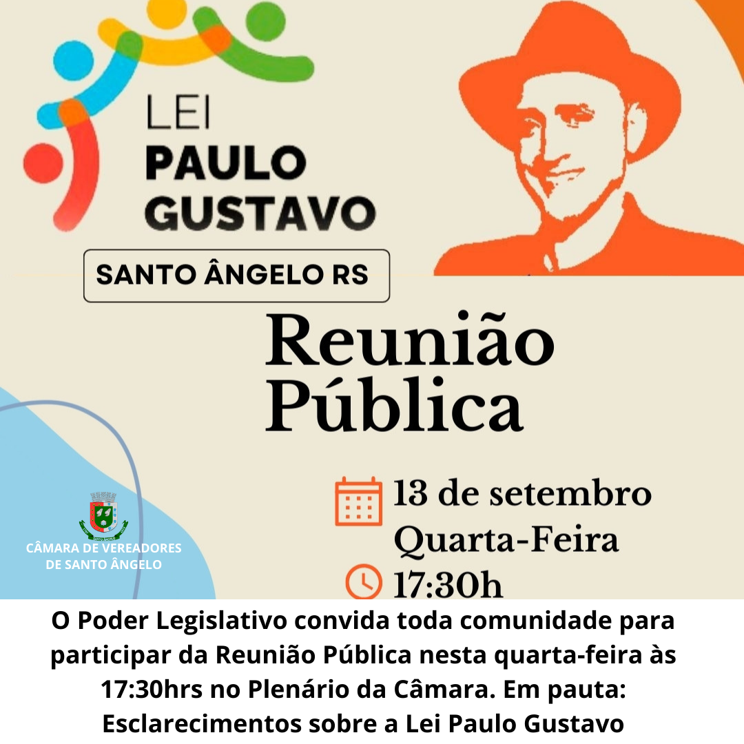 Poder Legislativo de Santo Ângelo realizará Reunião Pública no Plenário da Câmara Municipal de Vereadores 