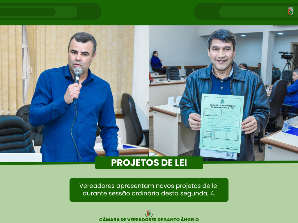 Confira todos os Projetos de Lei aprovados na Sessão Ordinária da última segunda-feira