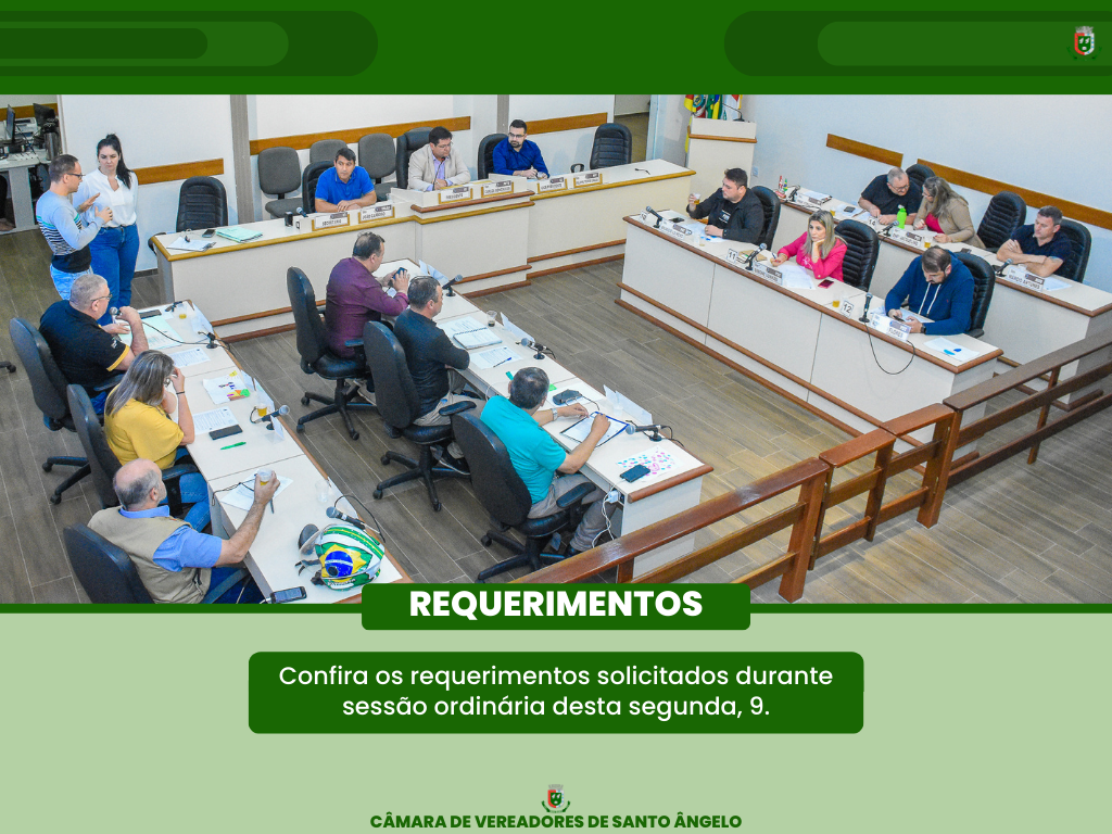 Confira os Requerimentos deliberados na última segunda-feira