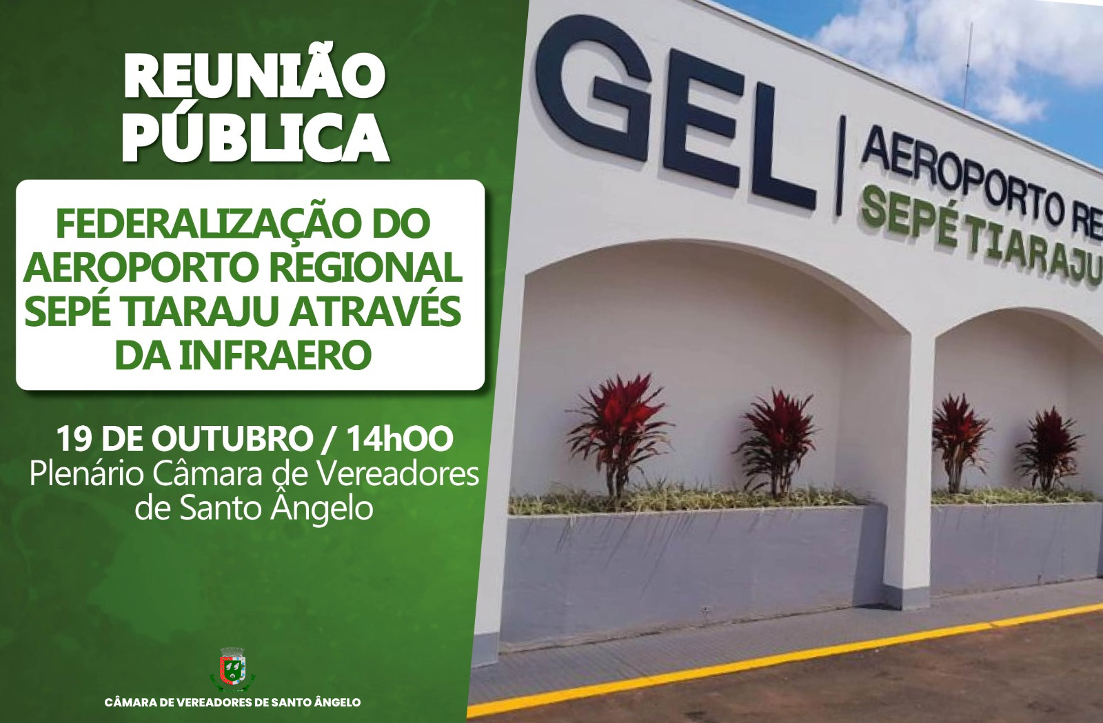  Federalização do Aeroporto Regional Sepé Tiaraju através da Infraero será pauta no Legislativo