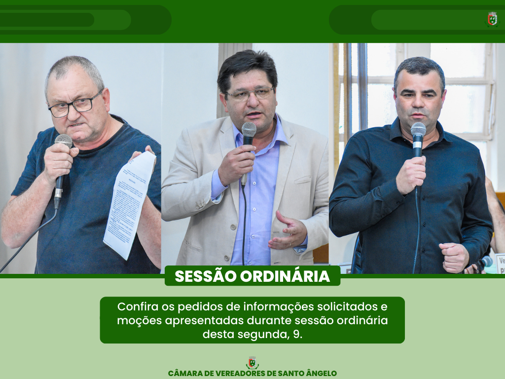 Saiba mais sobre os Pedidos de Informações e Moções deliberados na última segunda-feira