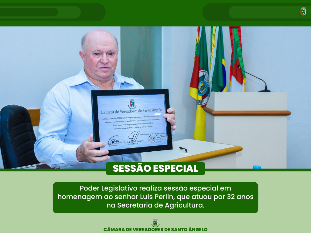  Poder Legislativo realizou sessão especial em homenagem ao senhor Luis Arnaldo Perlin