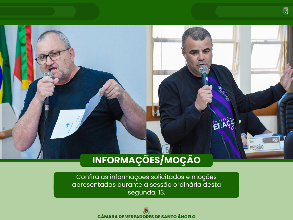Confira os Pedidos de informação e Moção aprovados em plenário