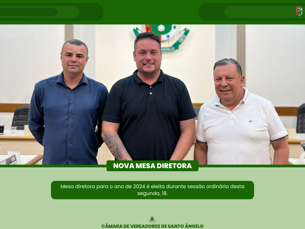 Legislativo elege nova Mesa Diretora para 2024