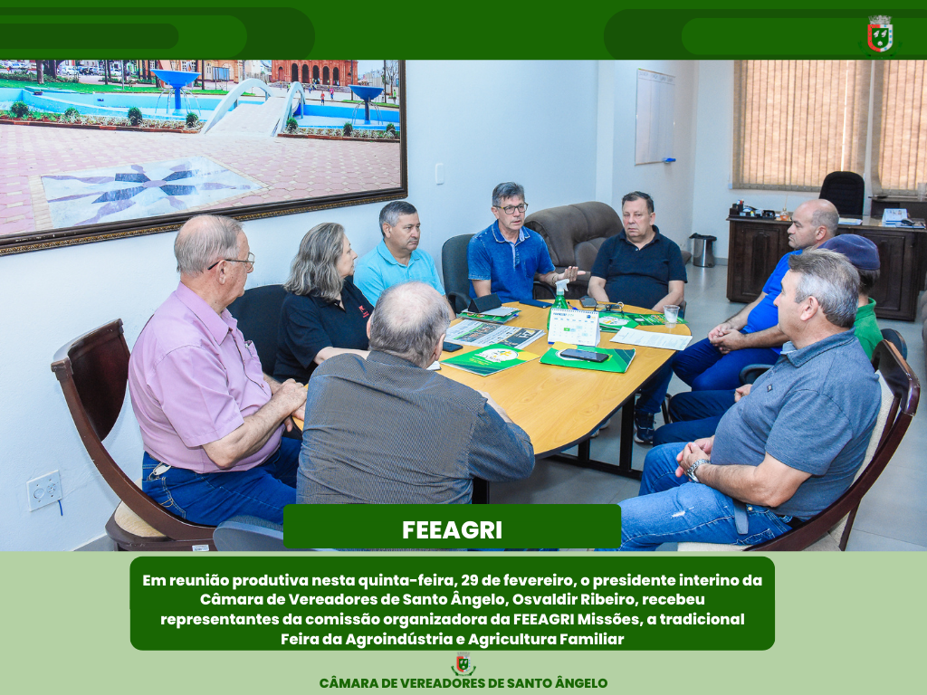  Presidente interino da Câmara de Vereadores de Santo Ângelo recebeu representantes da FEEAGRI