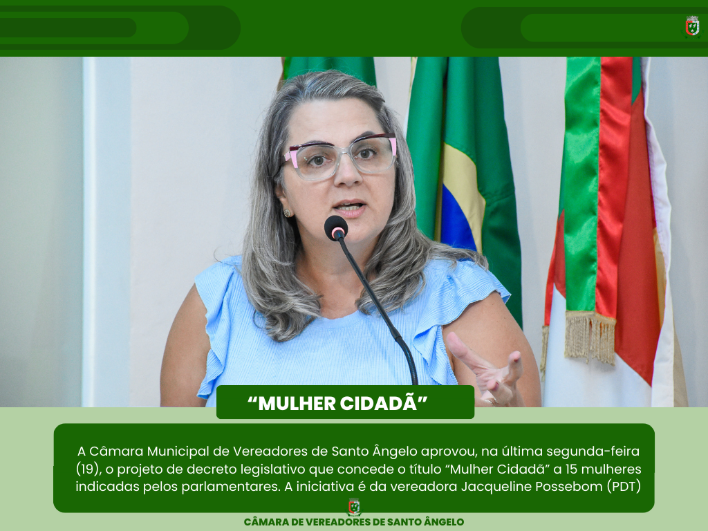  Legislativo irá conceder o título “Mulher Cidadã”