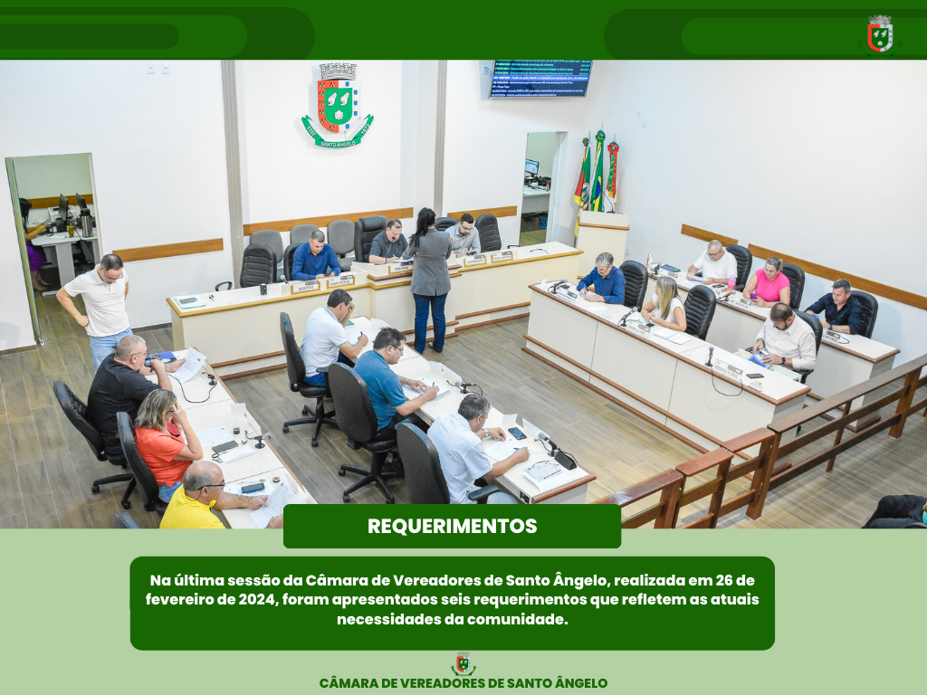 Apresentados seis Requerimentos em Sessão Ordinária da última segunda-feira