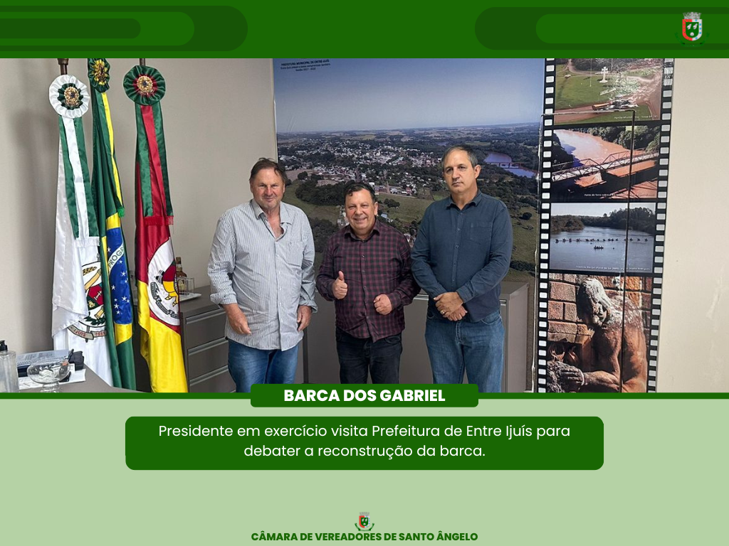  Presidente em exercício da Câmara de Vereadores de Santo Ângelo visita à Prefeitura de Entre-Ijuís