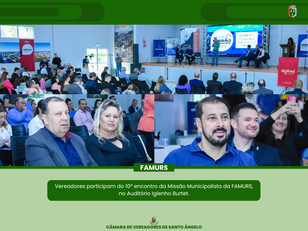Legislativo participara do 10º encontro da Missão Municipalista da FAMURS