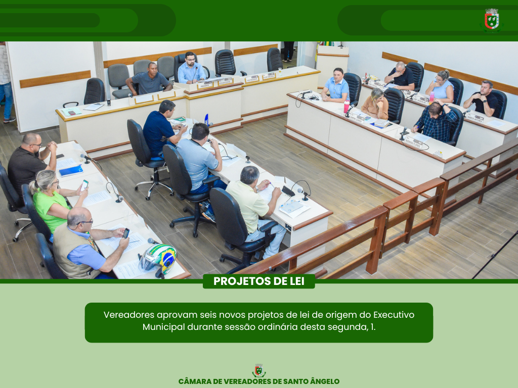 Confira os Projetos de Lei aprovados na última Sessão Ordinária