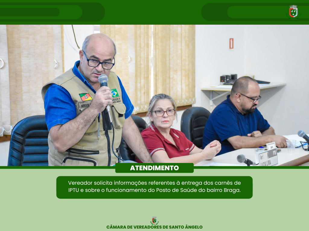 Confira os pedidos de informação apresentados pelos vereadores Nivaldo Langer (PP) e Nerison Abreu (PL)