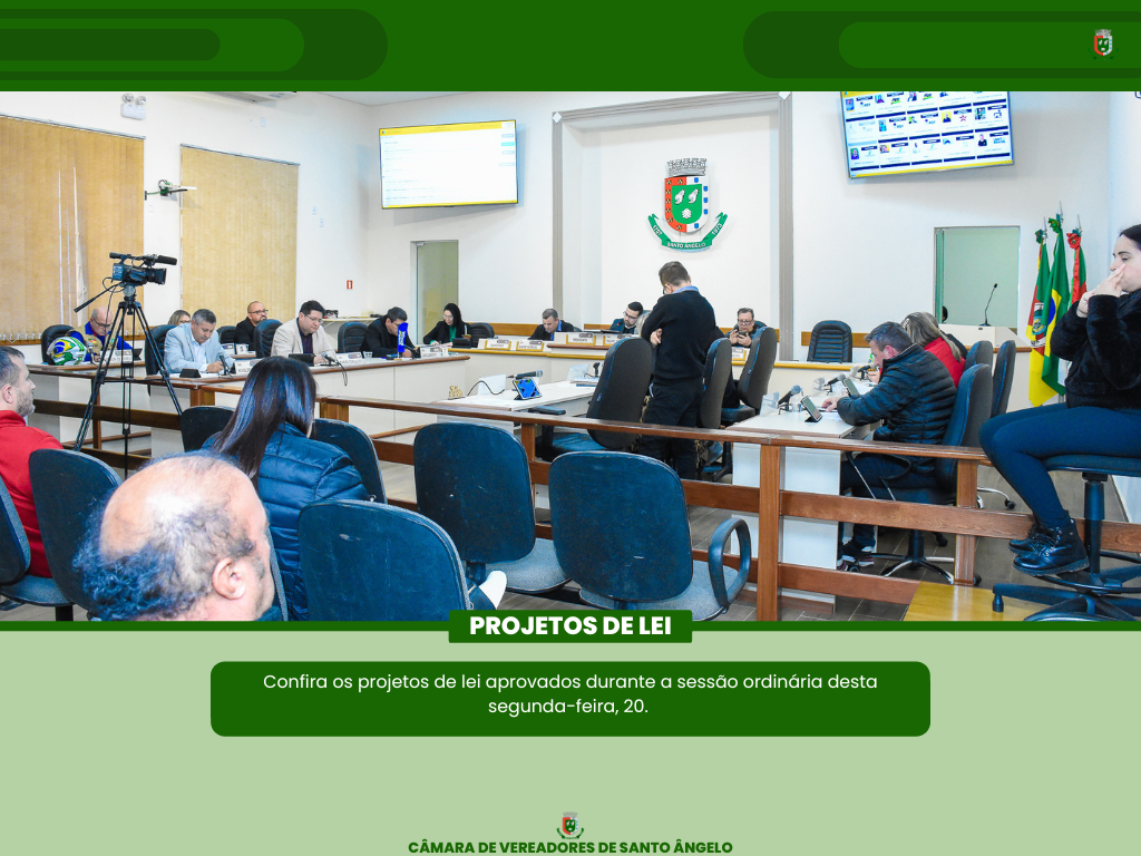 Legislativo aprova cinco novos Projetos de Lei 