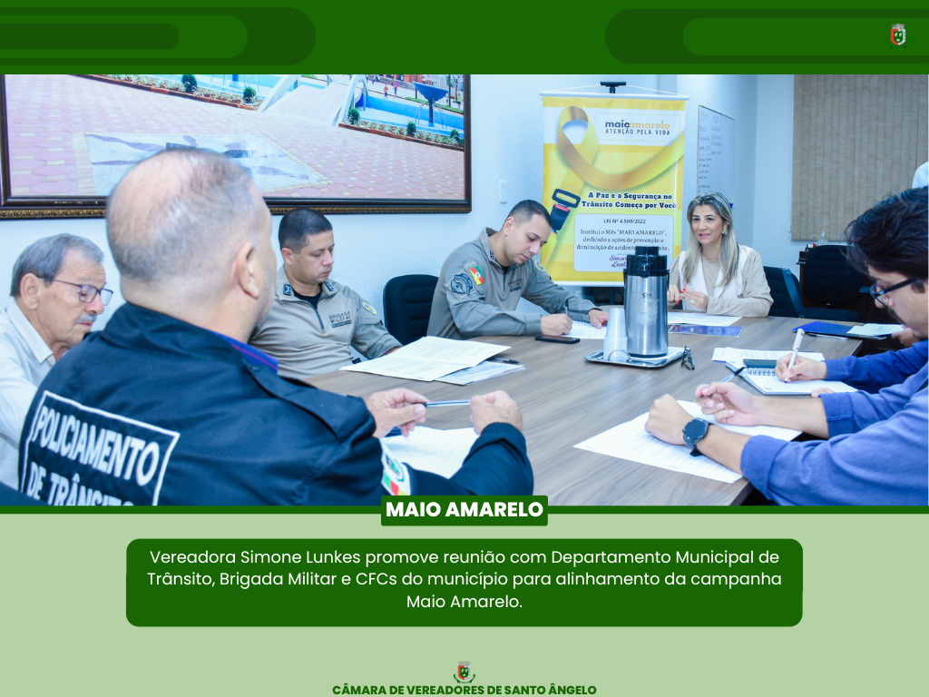 Vereadora promove reunião de alinhamento sobre a campanha Maio Amarelo