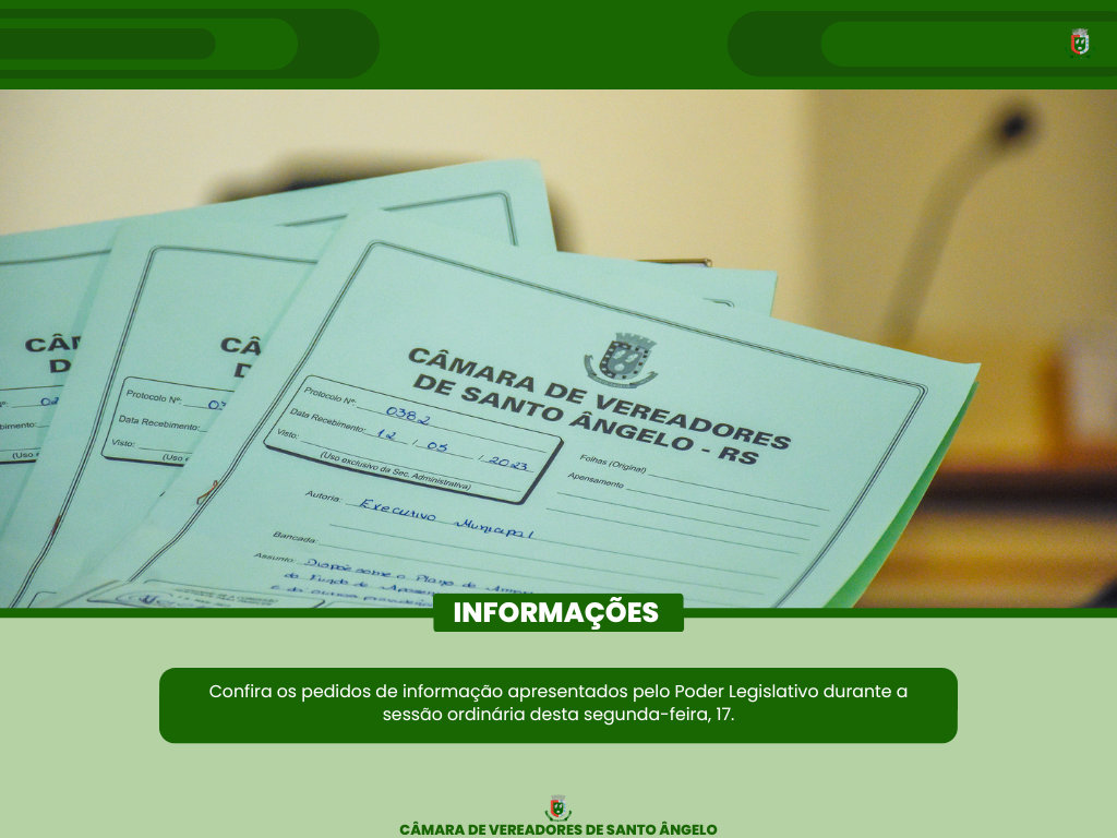 Aprovados dois novos pedidos de informação durante Sessão Ordinária