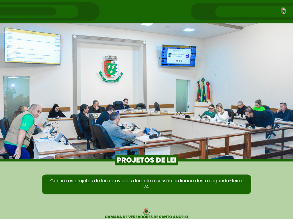 Confira quais foram os dois novos projetos de lei aprovados na última segunda-feira