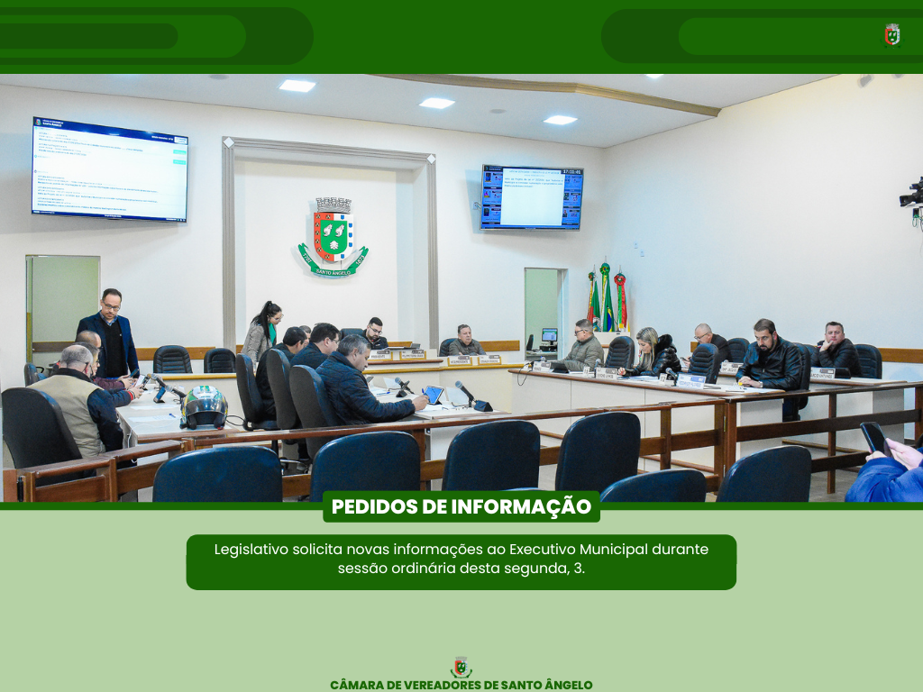 Confira os Pedidos de Informação aprovados durante a última segunda-feira