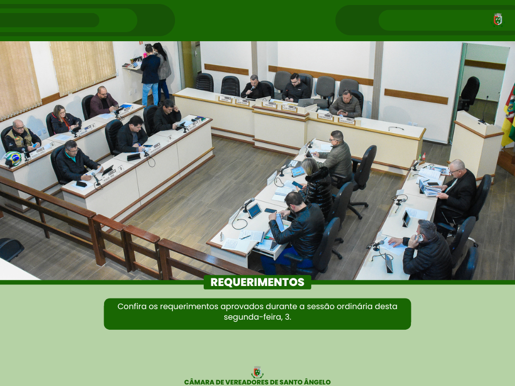 Legislativo aprova dois novos requerimentos