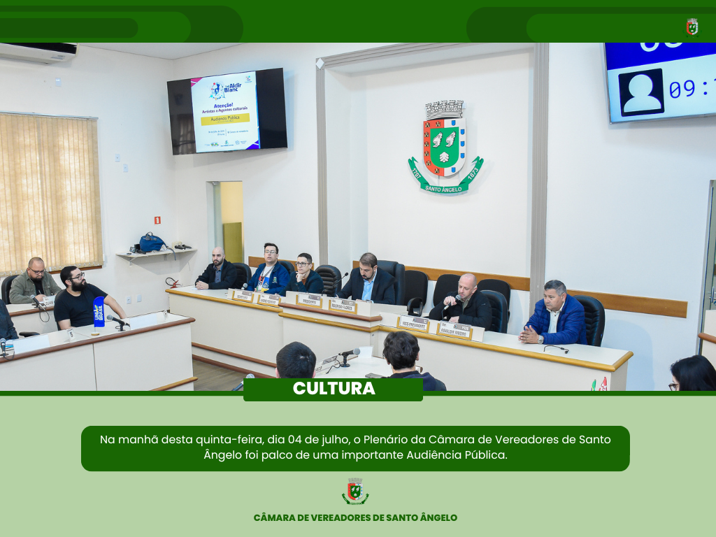 Lei Aldir Blanc foi tema de Audiência Pública no Legislativo