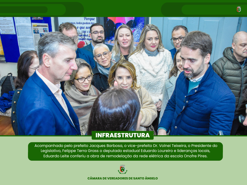 Governado Eduardo Leite conferiu a obra de remodelação da rede elétrica da escola Onofre Pires