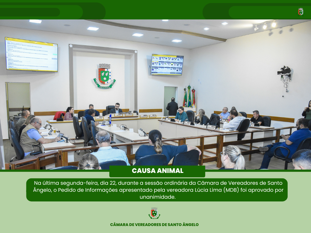 Legislativo aprova Pedido de Informação sobre a causa animal