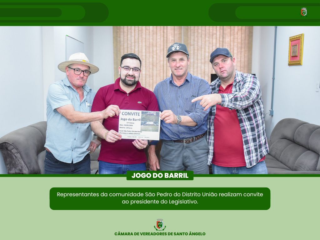  Presidente do Legislativo recebeu representantes da Comunidade São Pedro do Distrito União