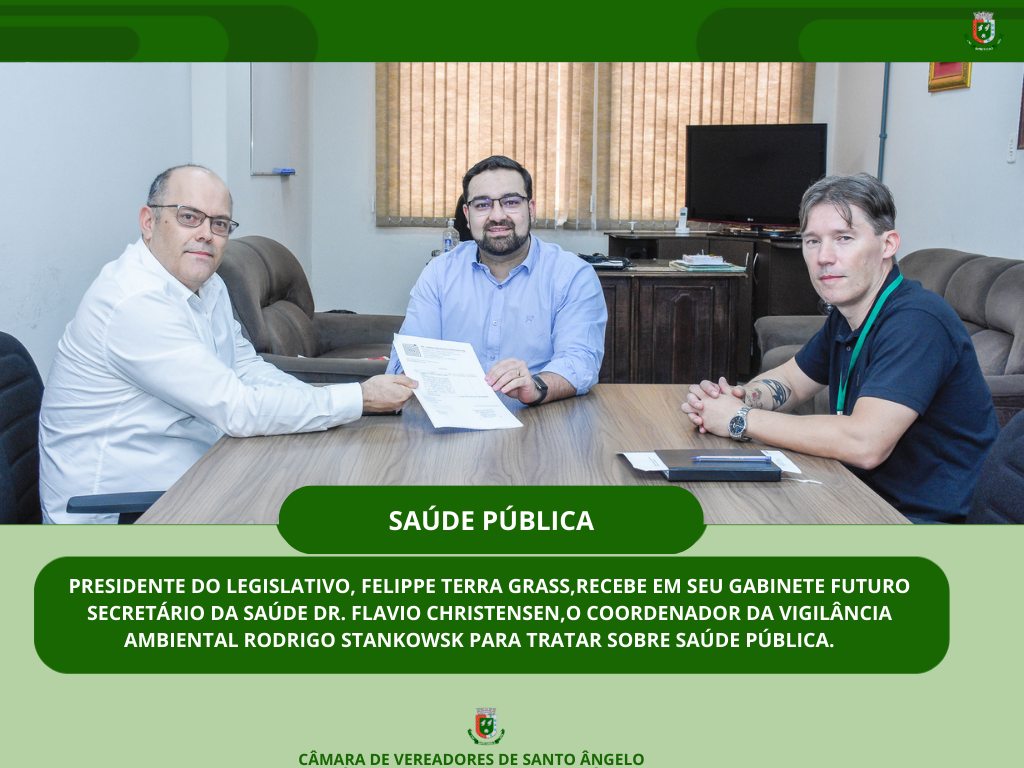 Presidente do Legislativo recebeu integrantes da Secretaria Municipal de Saúde