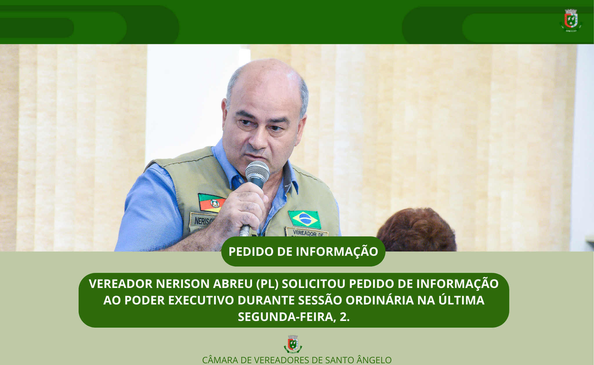 Vereador Nérison Abreu solicitou Pedido de informação durante sessão ordinária no Poder Legislativo