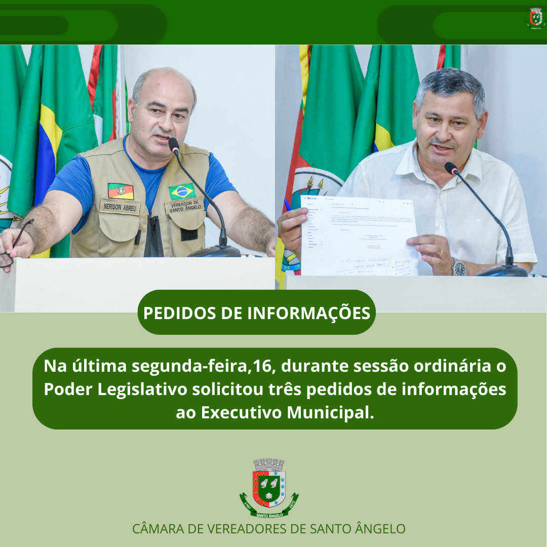 Aprovados três pedidos de informação durante Sessão Ordinária da última segunda-feira 16