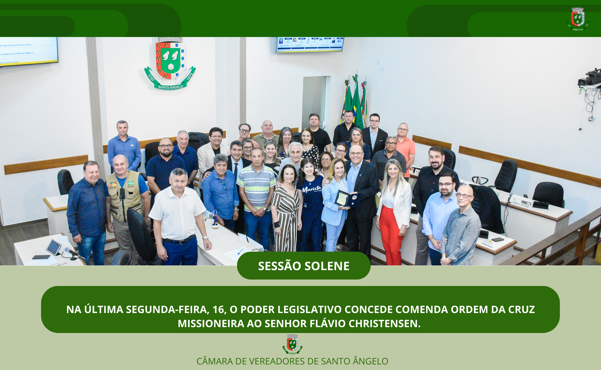 Flávio Christensen é homenageado com a Ordem da cruz Missioneira