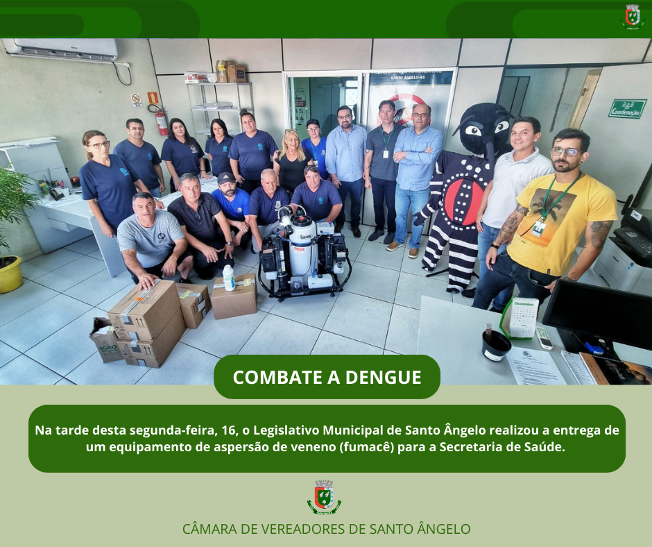  Legislativo realizou a entrega de um equipamento de aspersão de veneno (fumacê) para a Secretaria de Saúde