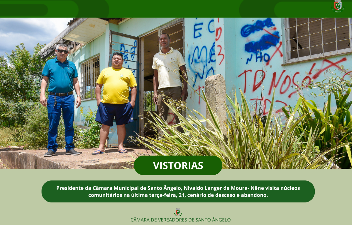 Presidente do Legislativo realiza vistorias em núcleos comunitários de Santo Ângelo