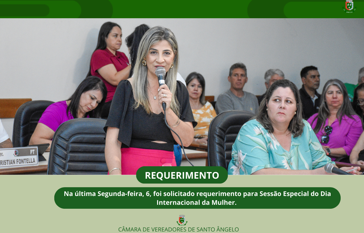 Vereadora Simone Lunkes solicitou via requerimento Sessão Especial em comemoração ao dia Internacional da Mulher