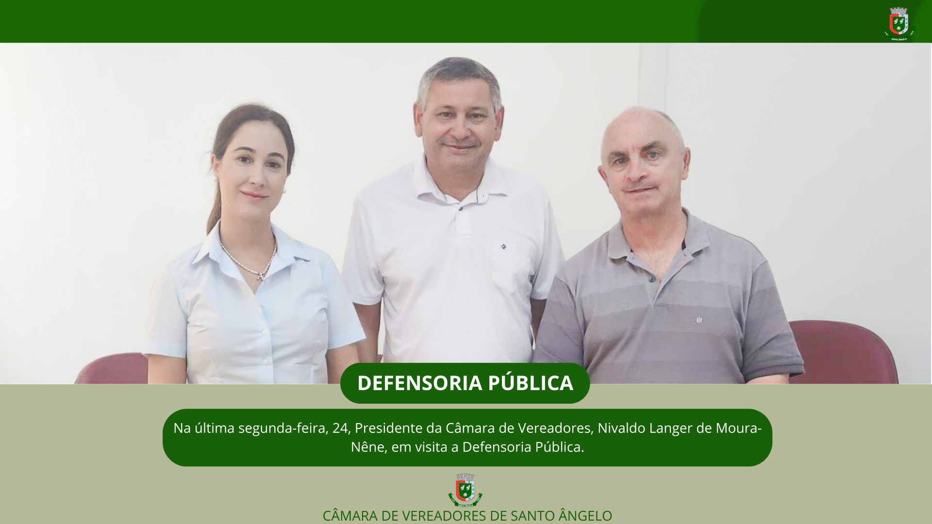 Presidente do Legislativo Municipal Nivaldo Langer de Moura - Nêne visita a Defensoria Pública a convite da instituição