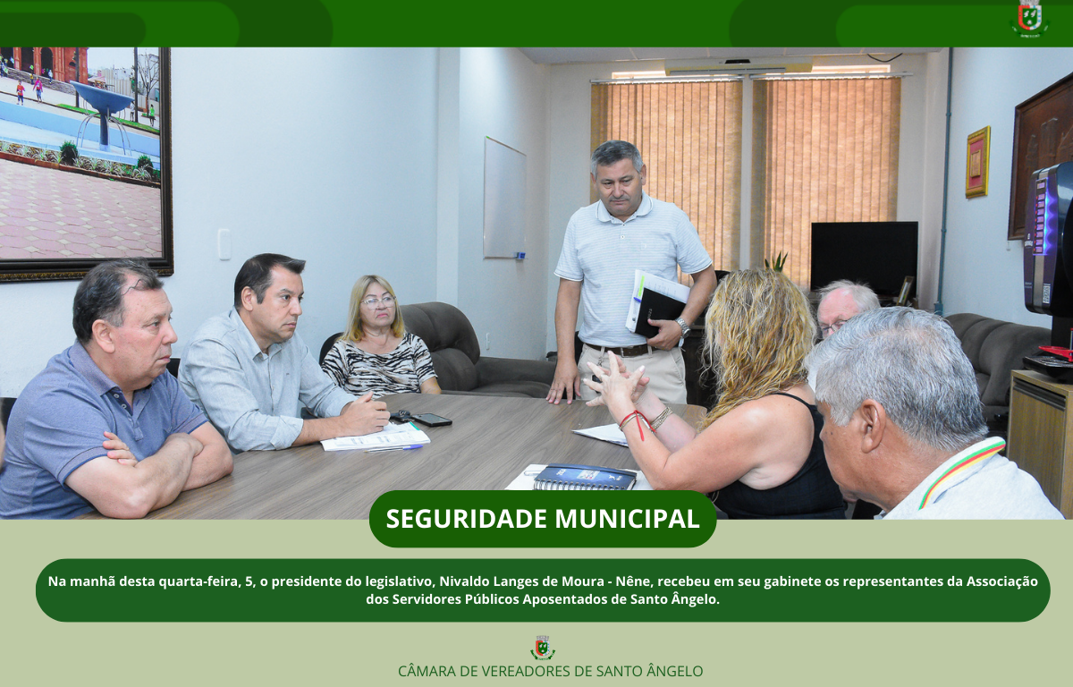 Presidência do Legislativo recebeu representantes da Associação dos Servidores Públicos Aposentados de Santo Ângelo