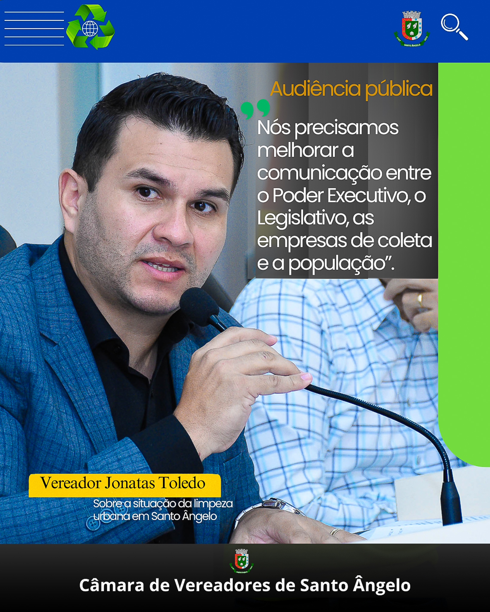 Câmara de Vereadores de Santo Ângelo realiza audiência pública para tratar da limpeza urbana no município