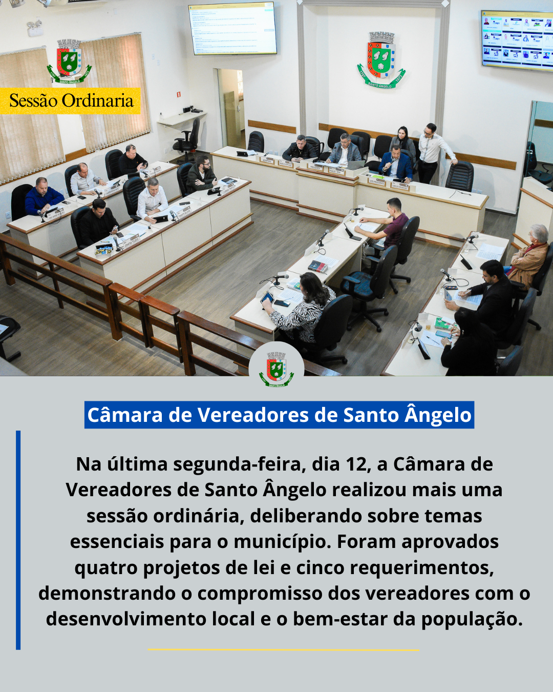 Câmara aprova quatro projetos de lei e cinco requerimentos